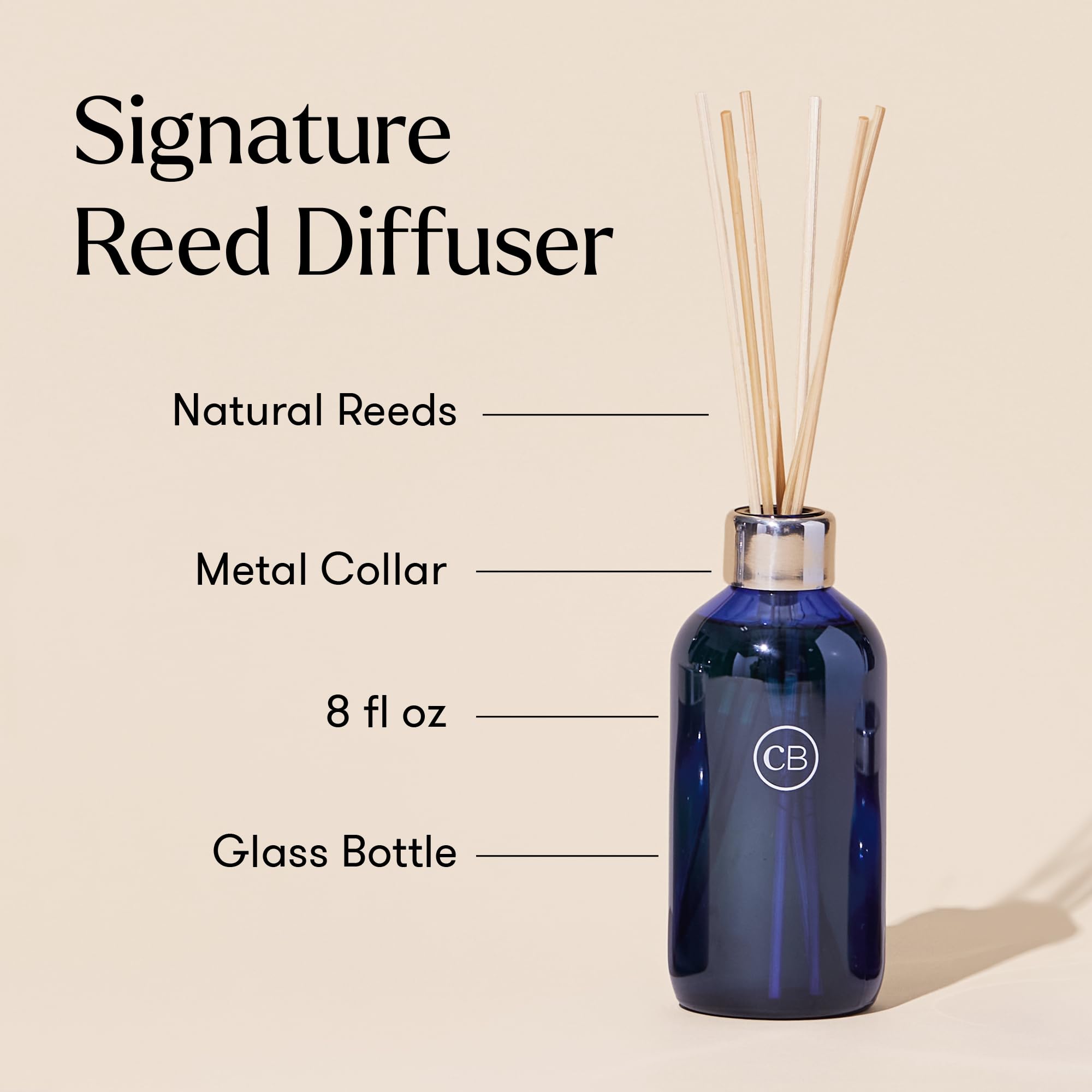 Capri Blue Aloha Orchid Reed Diffuser Set - Includes Reed Diffuser Sticks, Fragrance Oil, and Glass Bottle - Luxury Scented Room Fresheners - Cobalt Blue (8 fl oz) - Image 5