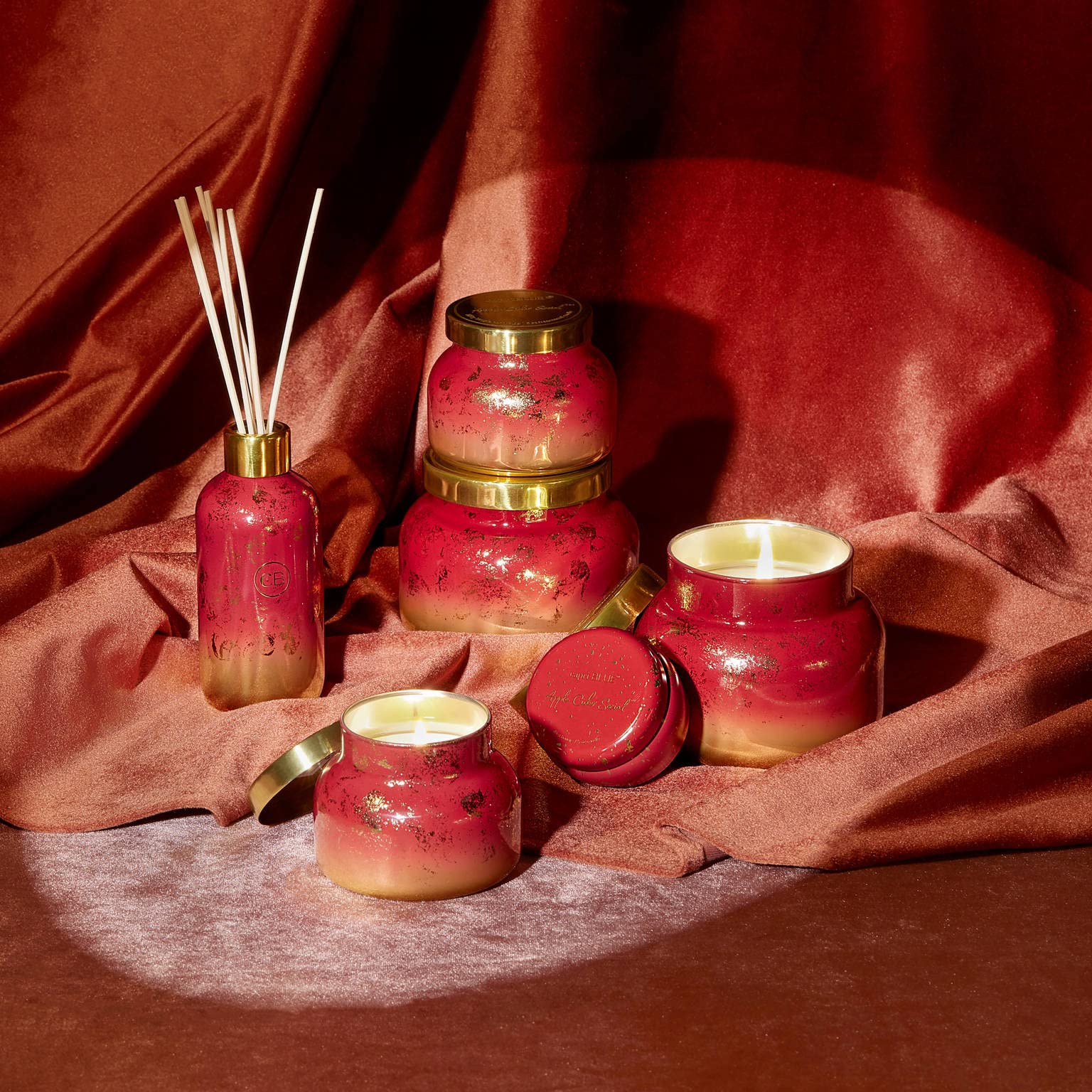 Capri Blue Glimmer Reed Diffuser Set - Includes Diffuser Sticks, Scented Oil, and Decorative Glass Bottle - Home Decor Room Freshener - Capri Blue Home Fragrance - Apple Cider Social (8 fl oz) - Image 5