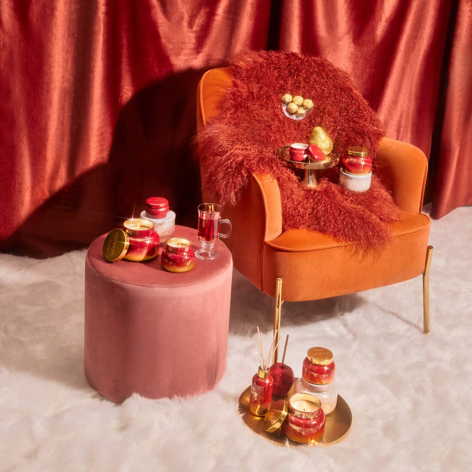 Capri Blue Glimmer Reed Diffuser Set - Includes Diffuser Sticks, Scented Oil, and Decorative Glass Bottle - Home Decor Room Freshener - Capri Blue Home Fragrance - Apple Cider Social (8 fl oz) - Image 6