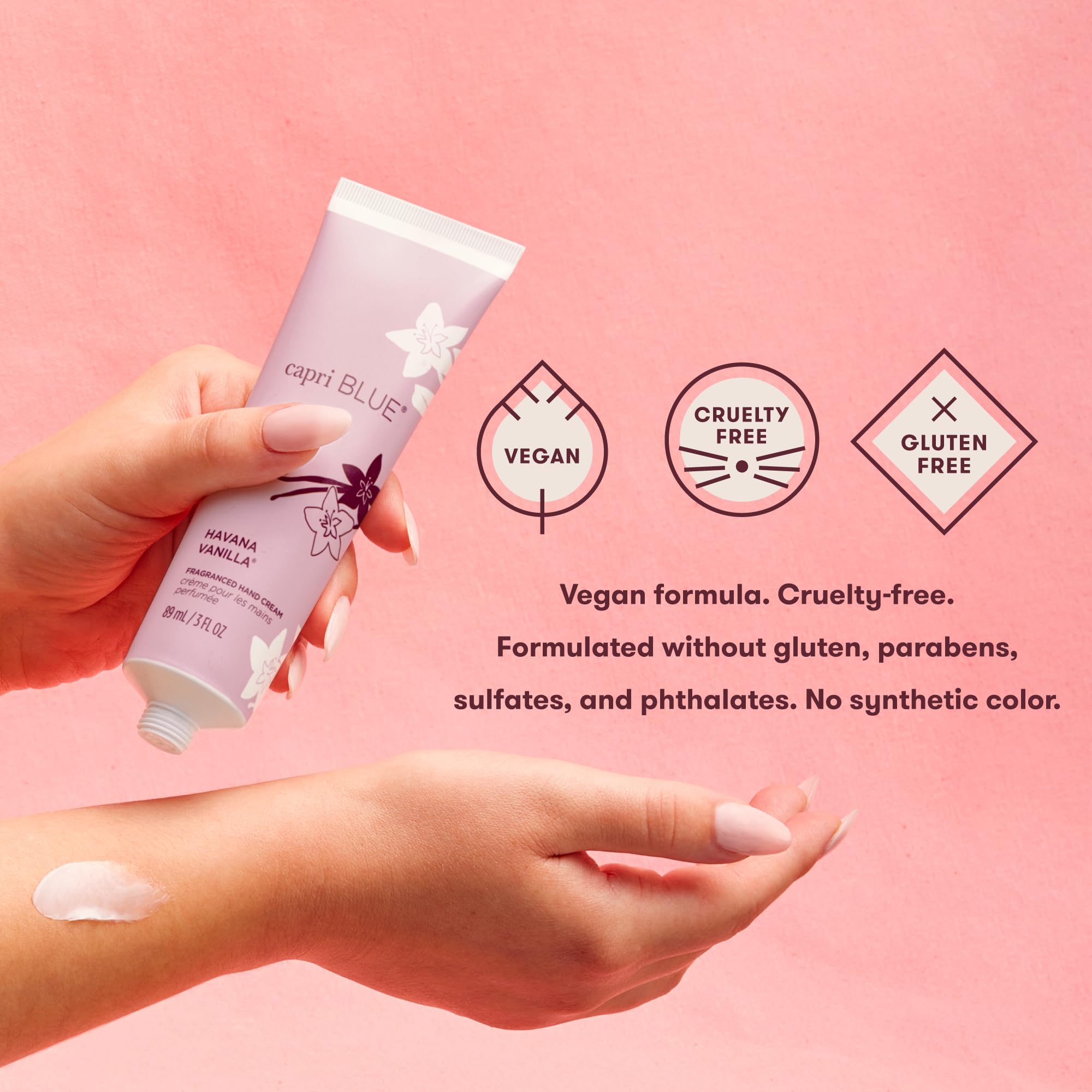 Capri Blue Moisturizing Hand Creams Travel Size – Flora Edit Collection – Nourishing Hand Creams for Dry Cracked Hands with Jojoba Oil & Shea Butter – Skin Care (Havana Vanilla 3, oz pack of 2) - Image 5