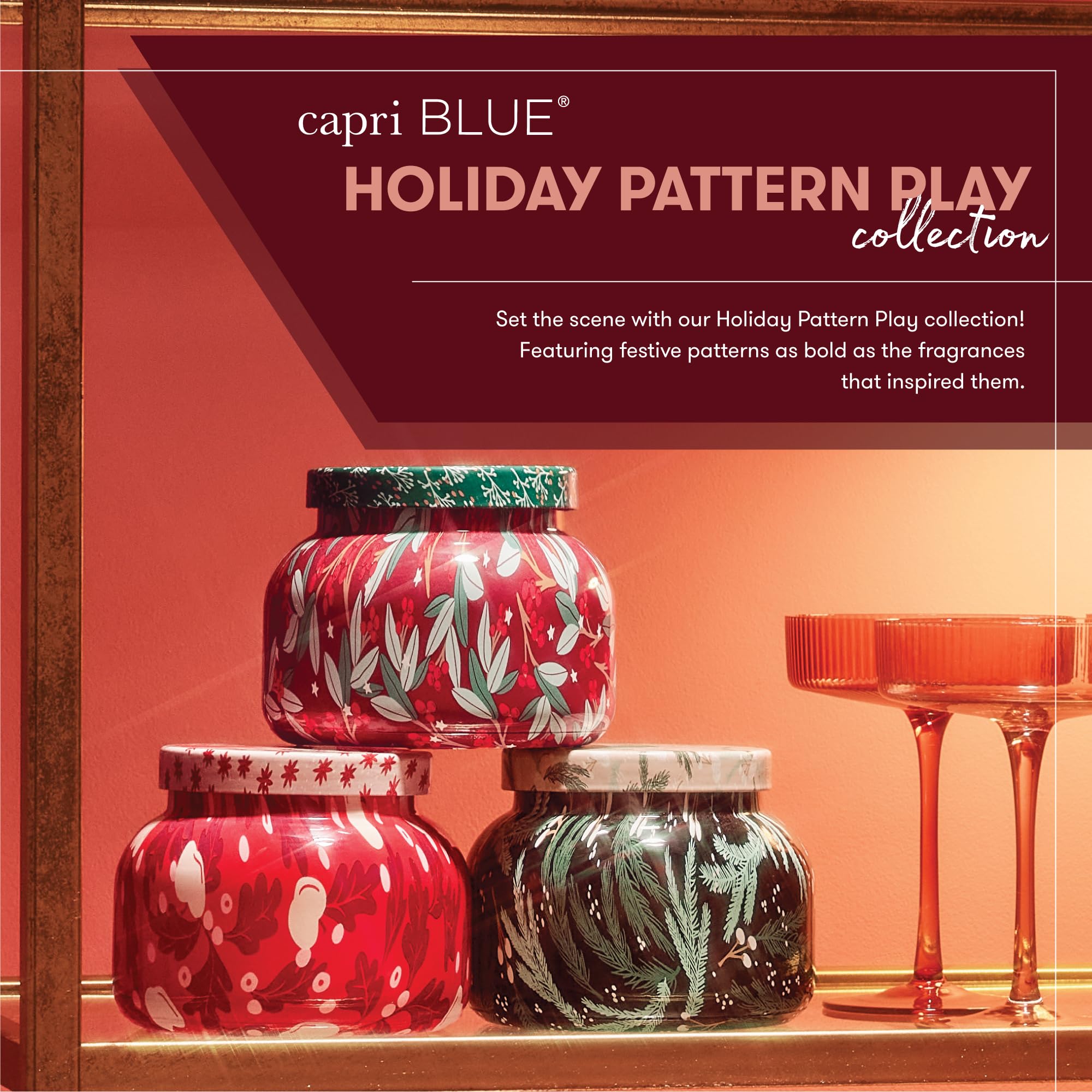Capri Blue Pattern Play Signature Holiday Candle - Luxury Holiday Scented Candle for Home- Long Lasting Soy Wax Blend - Comes in Decorative Glass Jar (Apple Cider Social, 8 oz) - Image 6
