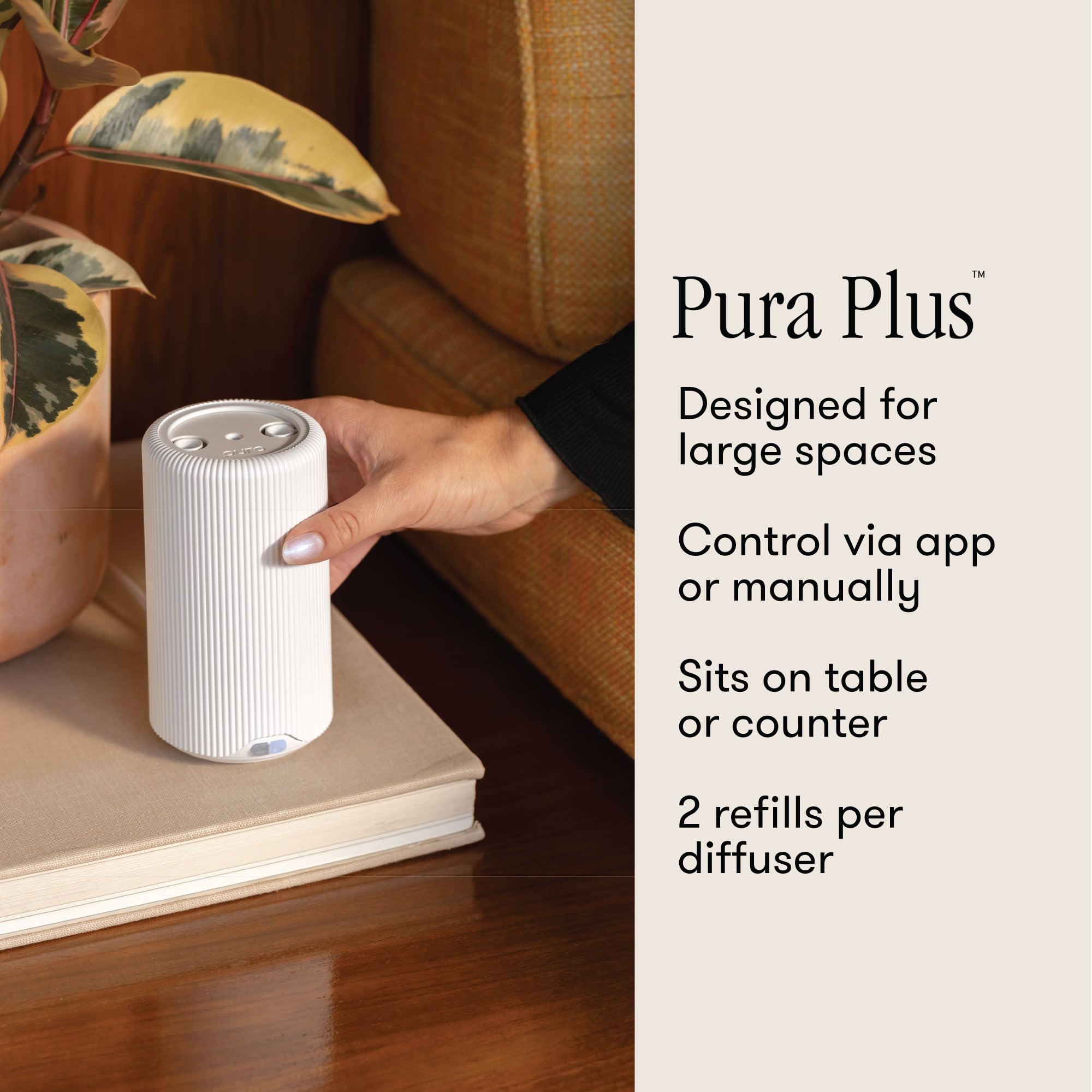 Capri Blue Pura Plus Smart Home Fragrance Diffuser Kit - Includes 1 Tabletop Pura Diffuser and 2 Volcano Refills - Notes of Tropical Fruits & Sugared Citrus - Image 5