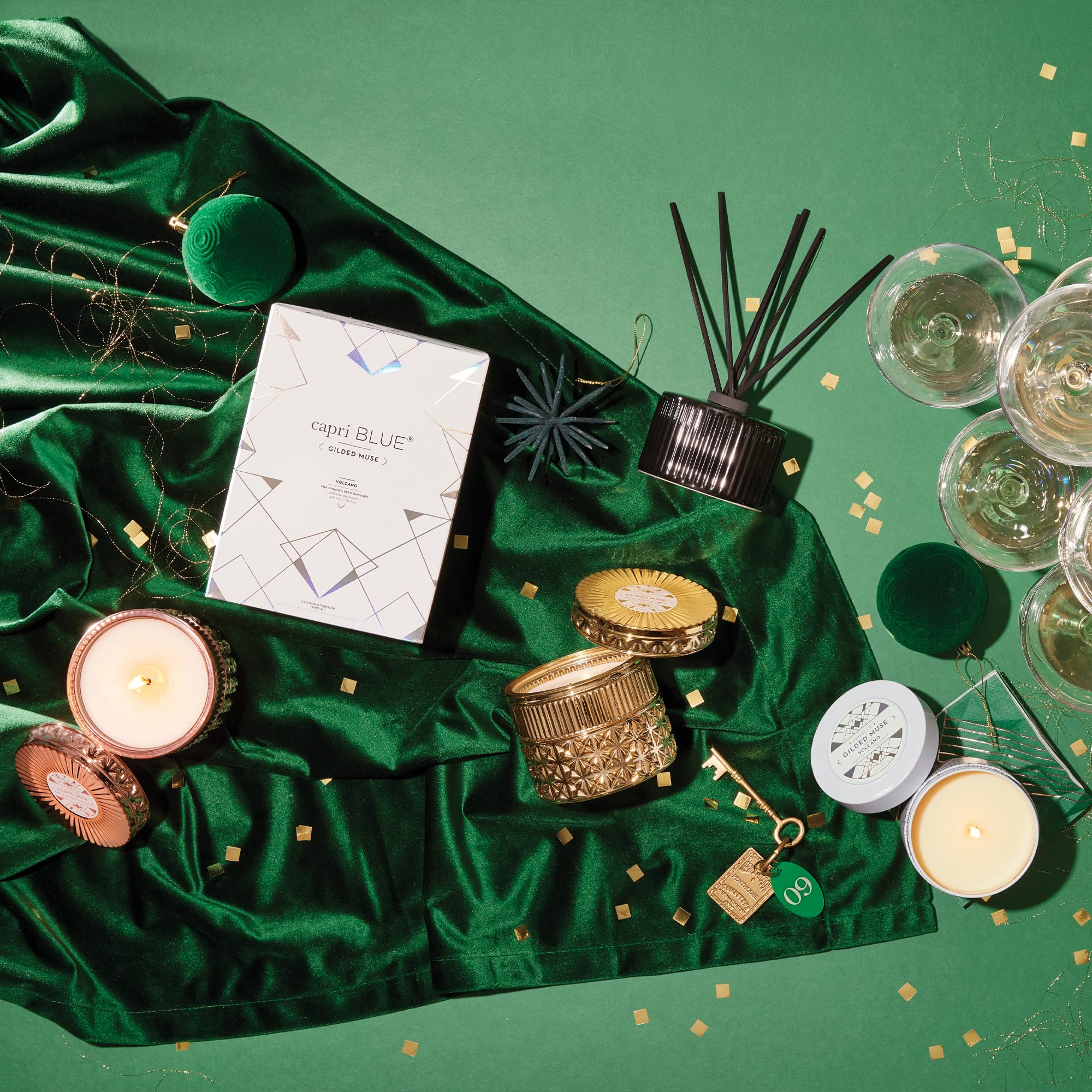 Capri Blue Scented Candle with Muse Tin Holder - Luxury Candles for Home Scented with Tropical Fruits & Sugared Citrus - Long Lasting Soy Wax Blend (Volcano, 12.5 Oz) - Image 5