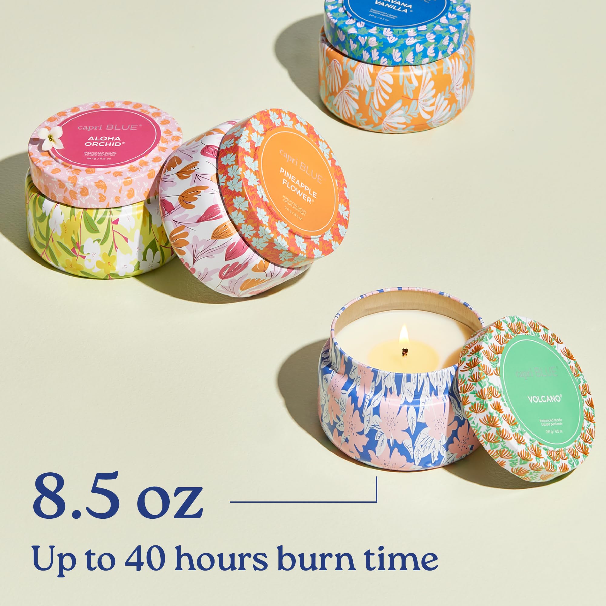 Capri Blue Scented Candles for Women & Men - Pattern Play Travel Tin Small Candles - Soy Wax Blend - Luxury Home Decor with Notes of Vanilla, Tobacco, Bergamot & Sandalwood (Havana Vanilla, 8.5 oz) - Image 4