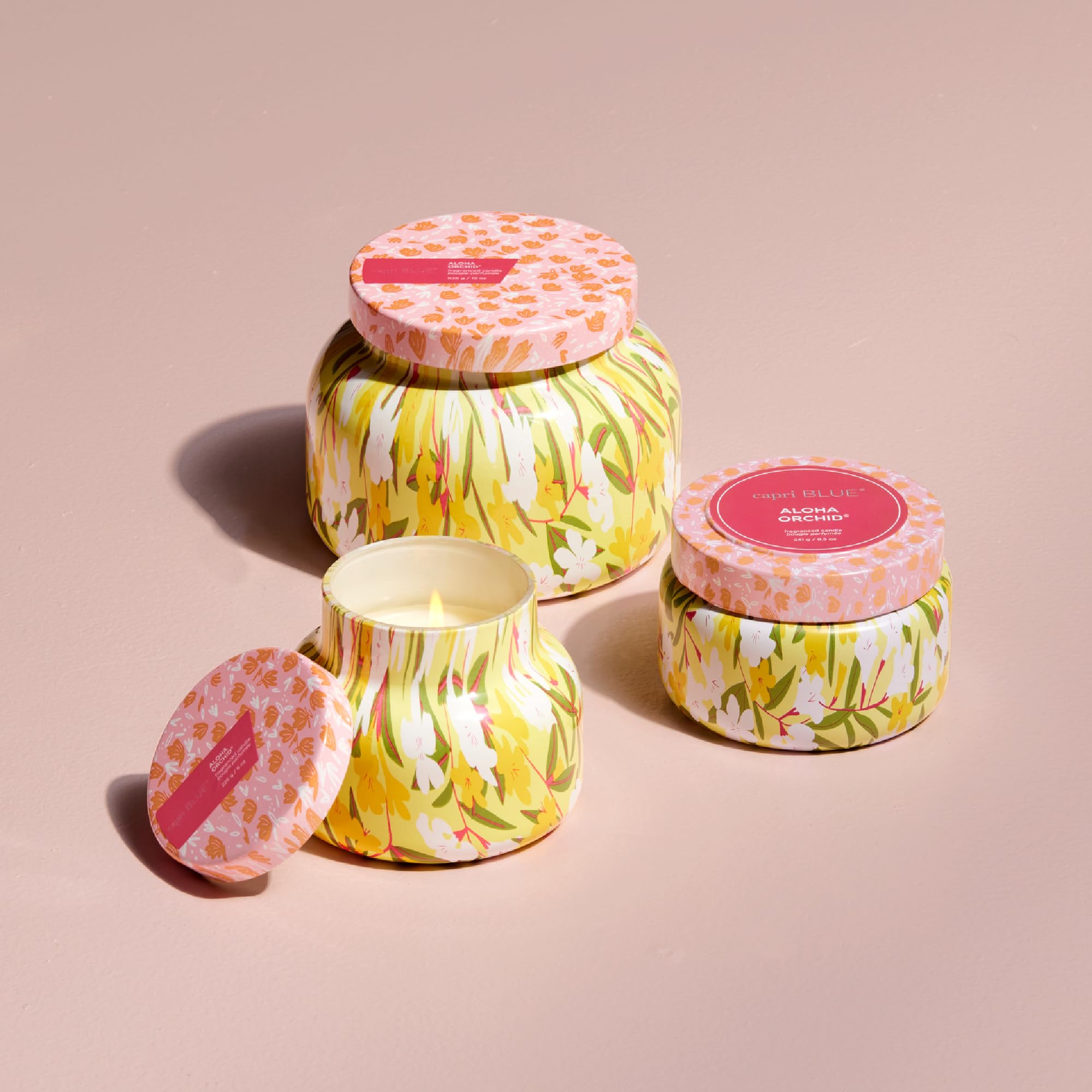 Capri Blue Scented Candles for Women & Men - Pattern Play Travel Tin Small Candles - Soy Wax Blend - Luxury Home Decor with Notes of Orchid, Jasmine, Gardenia & Floral Musk (Aloha Orchid, 8.5 oz) - Image 6