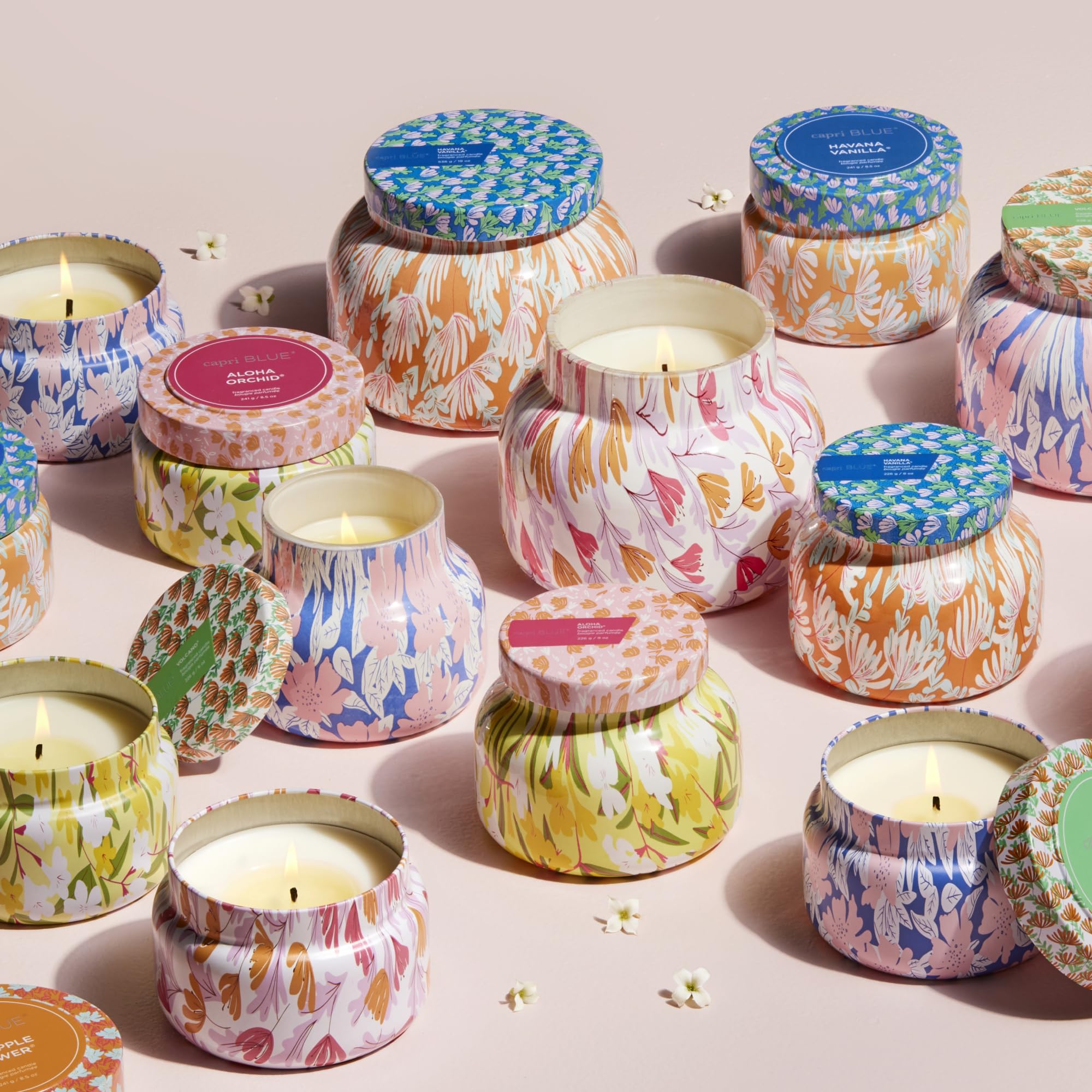 Capri Blue Scented Candles for Women & Men - Pattern Play Travel Tin Small Candles - Soy Wax Blend - Luxury Home Decor with Notes of Orchid, Jasmine, Gardenia & Floral Musk (Aloha Orchid, 8.5 oz) - Image 7