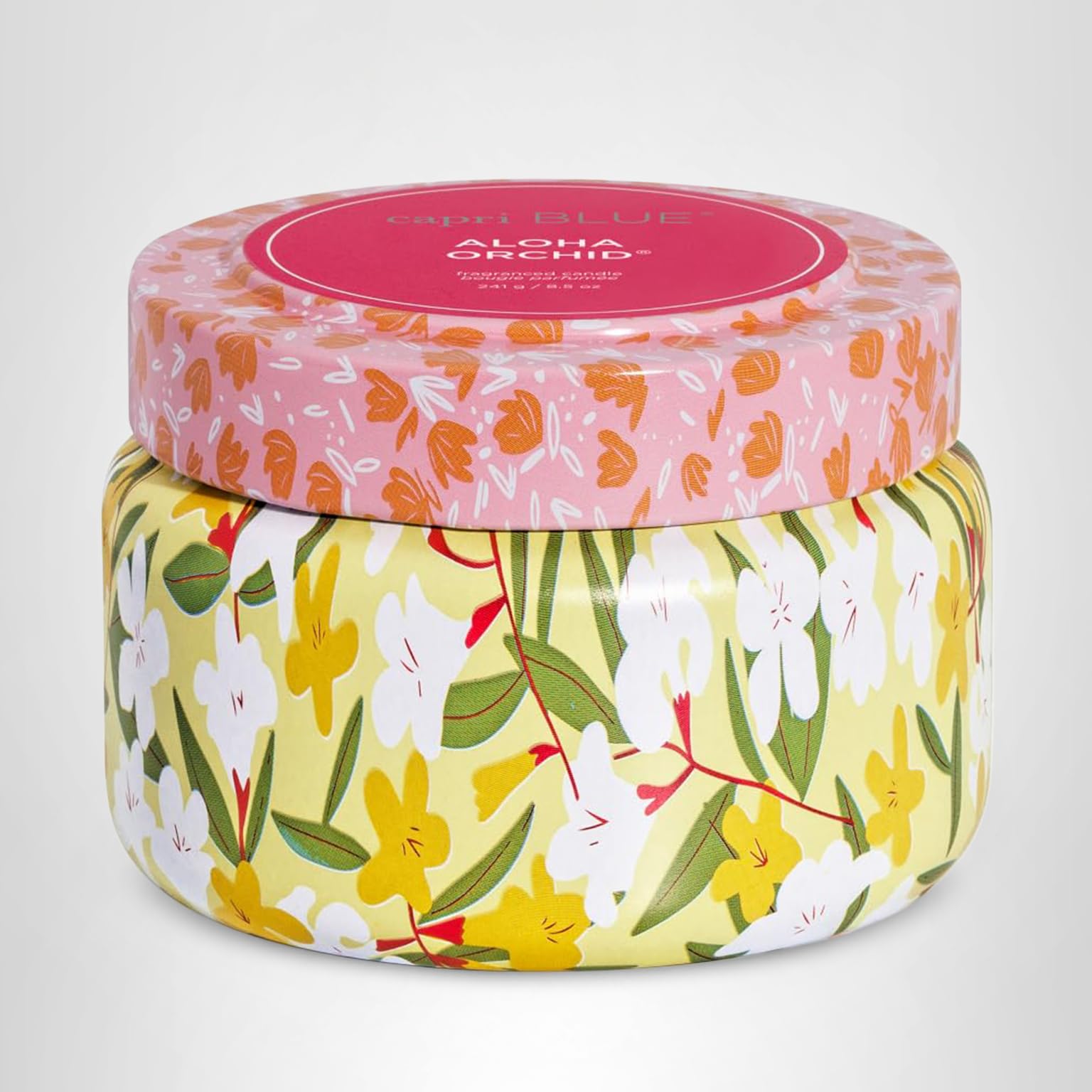 Capri Blue Scented Candles for Women & Men - Pattern Play Travel Tin Small Candles - Soy Wax Blend - Luxury Home Decor with Notes of Orchid, Jasmine, Gardenia & Floral Musk (Aloha Orchid, 8.5 oz) - Image 8