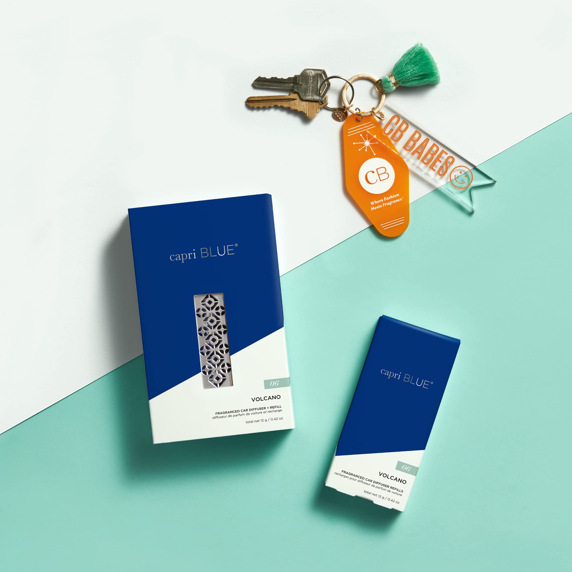 Capri Blue Volcano Fragranced Car Diffuser with Refills - Volcano Car Air Freshener Diffuser - Includes Tropical Fruit Scented Refills - Image 4