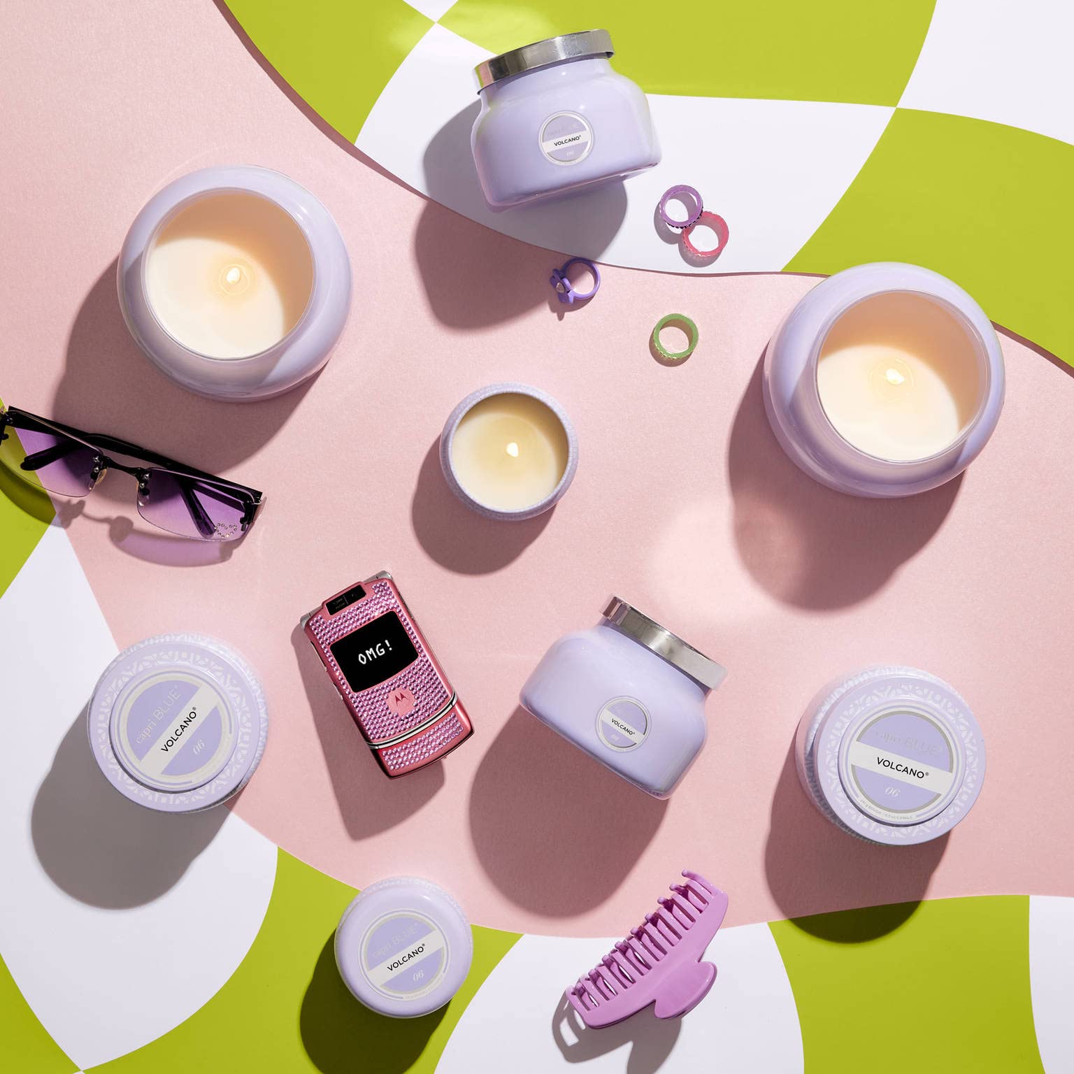 Capri Blue Volcano Scented Mini Tin Jar Candle - Printed Mini Tin Candles for Home Scented with Tropical Fruit & Sugared Citrus - Long Lasting Soy Wax Blend - Lavender Colored (3 oz) - Image 5