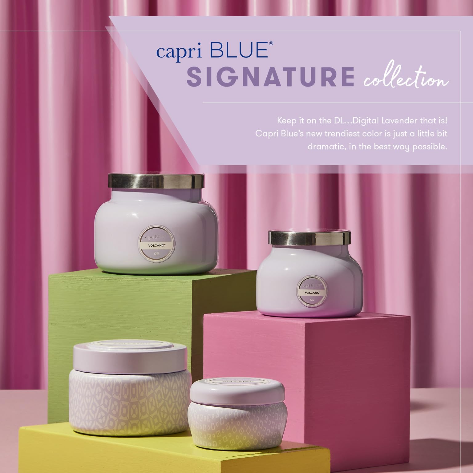 Capri Blue Volcano Scented Mini Tin Jar Candle - Printed Mini Tin Candles for Home Scented with Tropical Fruit & Sugared Citrus - Long Lasting Soy Wax Blend - Lavender Colored (3 oz) - Image 6